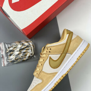 Nike Dunk Low WMNS Gold Suede DV7411-200 For Sale