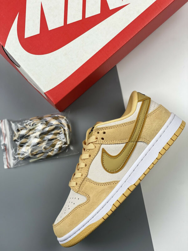 Nike Dunk Low WMNS Gold Suede DV7411-200 For Sale