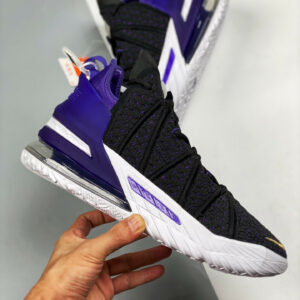 Nike LeBron 18 Lakers Black Metallic Gold-Court Purple-White For Sale