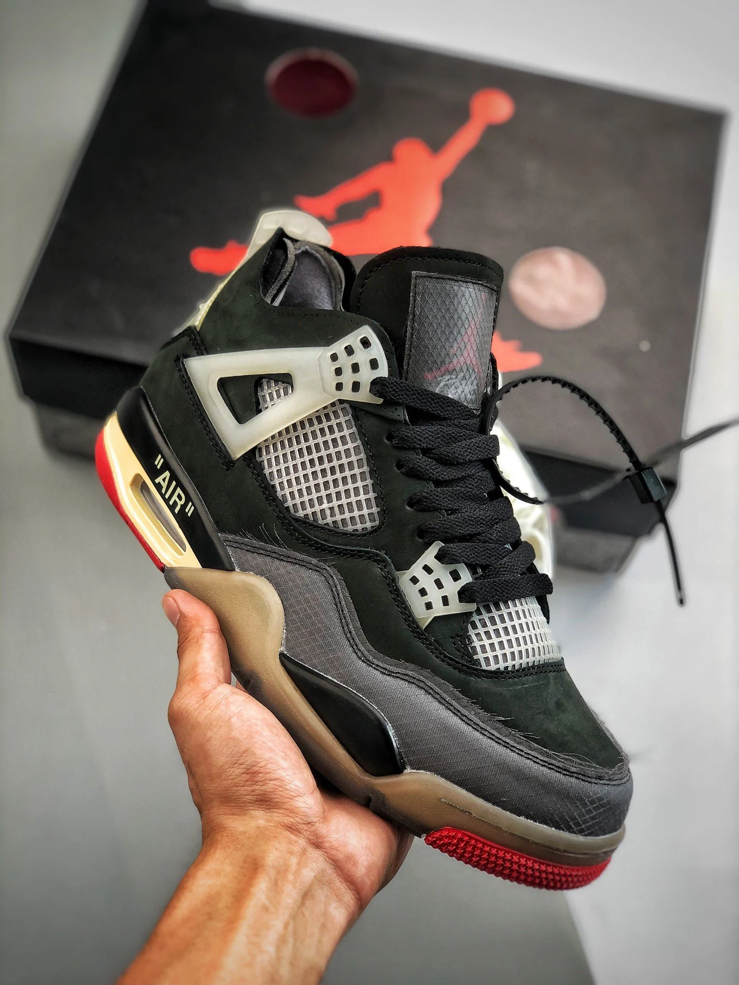 Off-White x Air Jordan 4 Bred For Sale