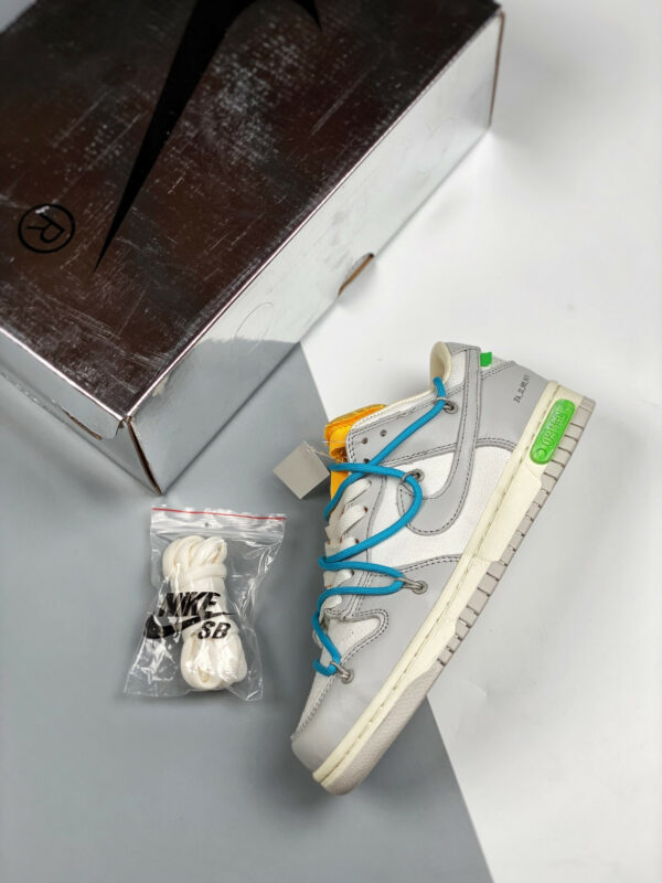 Off-White x Nike Dunk Low 02 of 50 Sail Grey Yellow For Sale