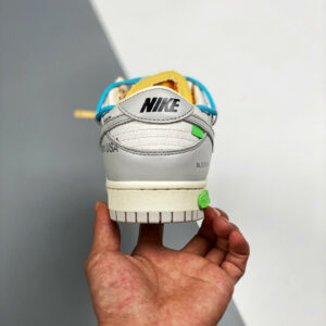 Off-White x Nike Dunk Low 02 of 50 Sail Grey Yellow For Sale