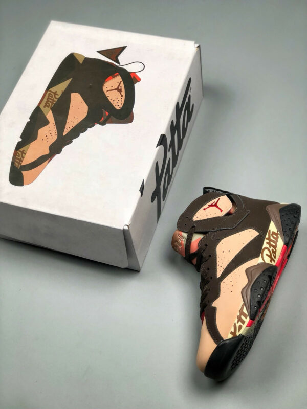 Patta x Air Jordan 7 Shimmer Tough Red-Velvet Brown For Sale