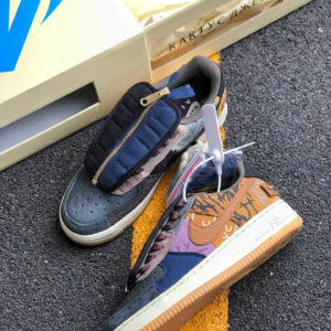 Travis Scott x Nike Air Force 1 Low Multi-Color Muted Bronze-Fossil For Sale