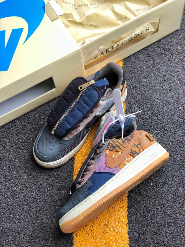 Travis Scott x Nike Air Force 1 Low Multi-Color Muted Bronze-Fossil For Sale