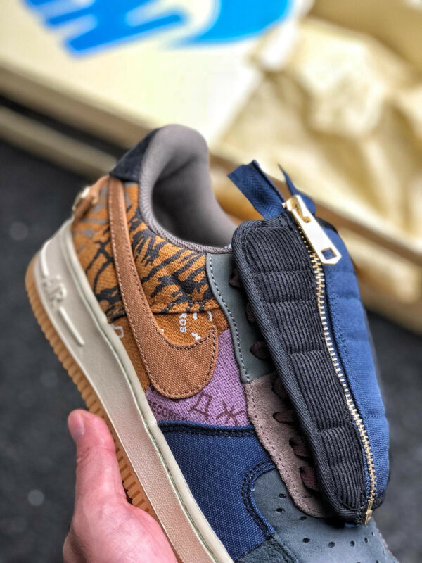 Travis Scott x Nike Air Force 1 Low Multi-Color Muted Bronze-Fossil For Sale