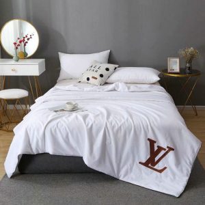 Louis Vuitton Logo Brand Bedding Set Luxury Home Decor Bedspread Bedroom