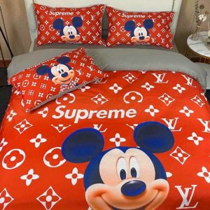 Louis Vuitton Logo Brand Bedding Set Bedroom Luxury Home Decor Bedspread