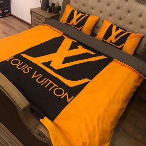 Louis Vuitton Logo Brand Bedding Set Home Decor Bedspread Luxury Bedroom