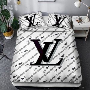 Louis Vuitton Customized Logo Brand Bedding Set Bedroom Bedspread Luxury Home Decor