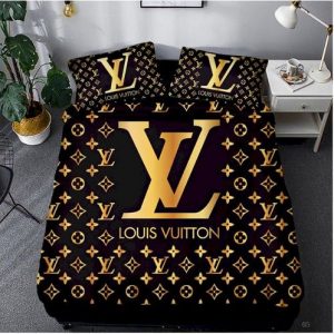 Louis Vuitton Customized Logo Brand Bedding Set Bedroom Bedspread Luxury Home Decor