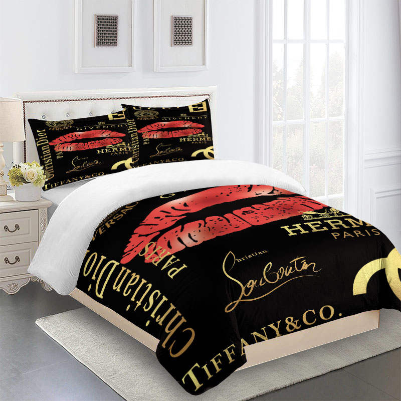 Gucci Christian Dior Logo Brand Bedding Set Home Decor Bedspread Bedroom Luxury