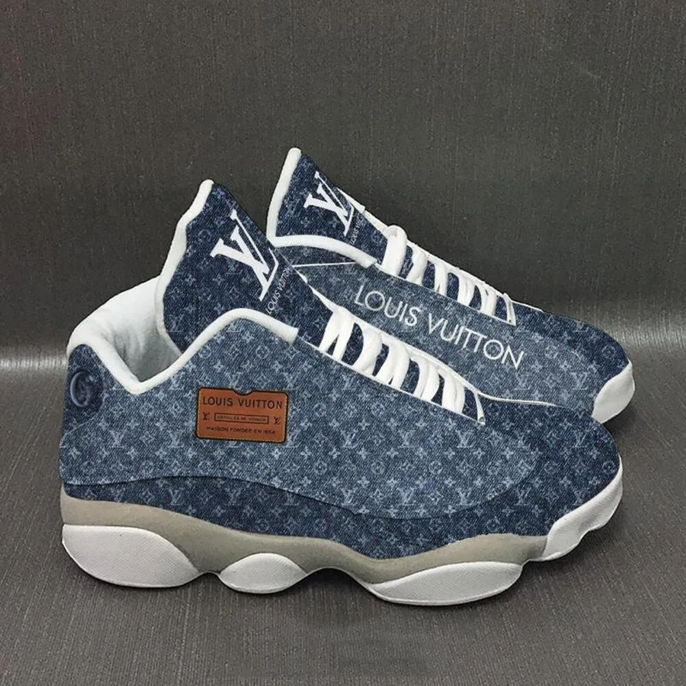 Louis Vuitton Blue LV Air Jordan 13 Luxury Shoes Sneakers Fashion Trending