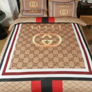 Gucci Logo Brand Bedding Set Luxury Home Decor Bedspread Bedroom