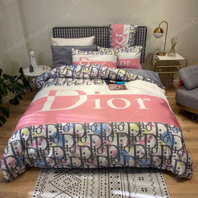 Christian Dior Logo Brand Bedding Set Luxury Bedroom Home Decor Bedspread