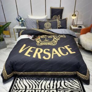 Versace Logo Brand Bedding Set Home Decor Bedspread Bedroom Luxury