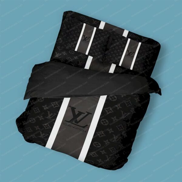 Louis Vuitton Logo Brand Bedding Set Luxury Bedspread Home Decor Bedroom