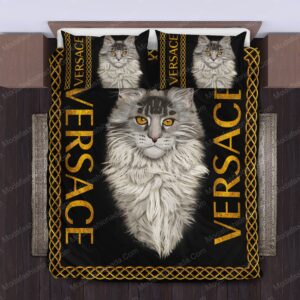 Mainecoon Versace Logo Brand Bedding Set Home Decor Bedspread Bedroom Luxury