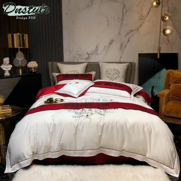 Christian Dior Logo Brand Bedding Set Bedspread Bedroom Luxury Home Decor