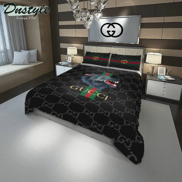 Gucci Logo Brand Bedding Set Home Decor Bedroom Luxury Bedspread