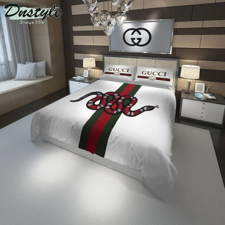 Gucci Logo Brand Bedding Set Home Decor Luxury Bedspread Bedroom