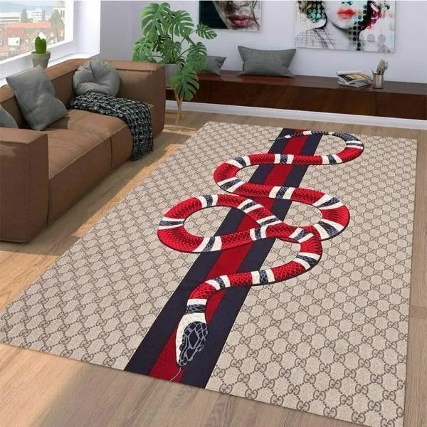 Gucci snake Rectangle Rug Area Carpet Home Decor Luxury Door Mat Fashion Brand