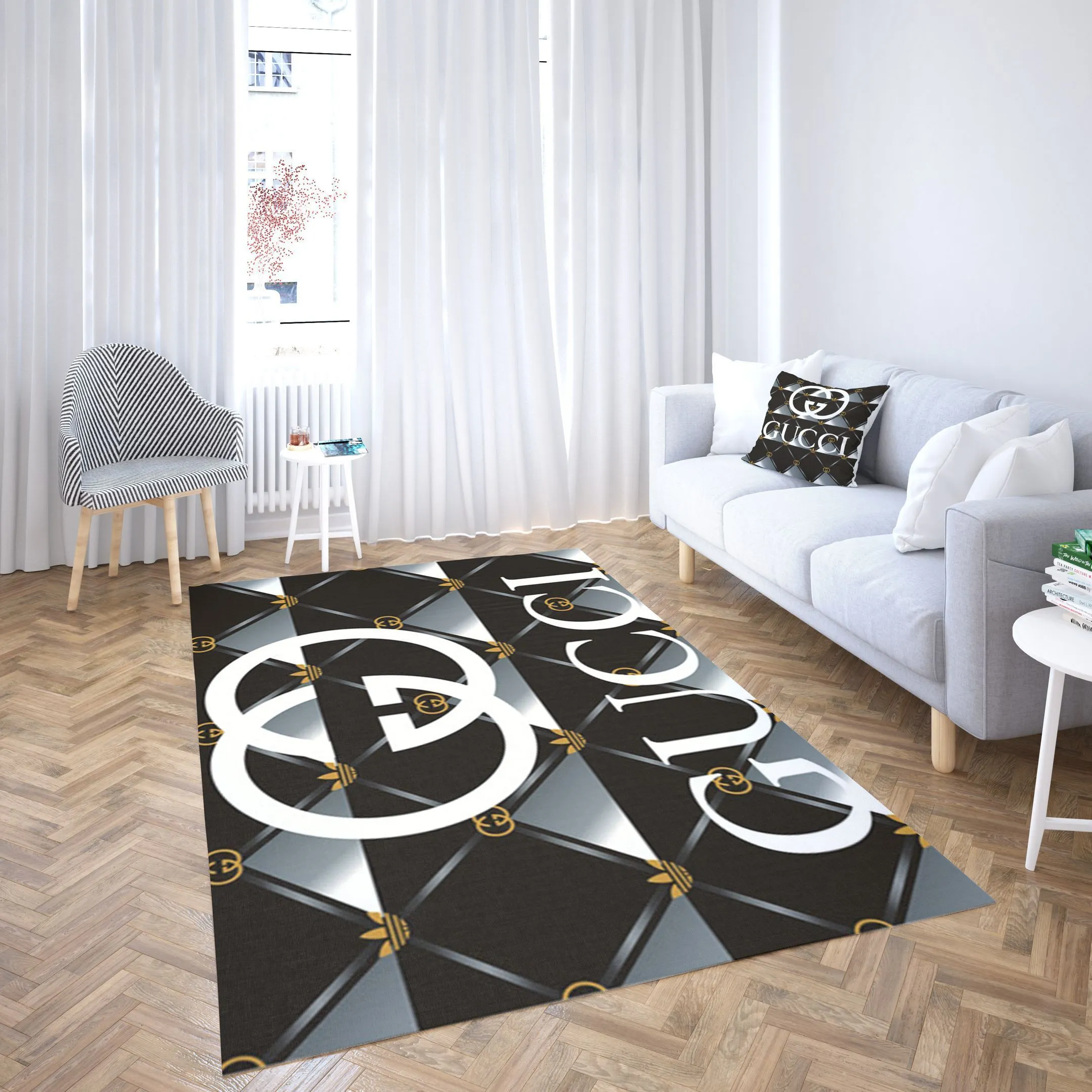 Gucci Rectangle Rug Door Mat Luxury Area Carpet Fashion Brand Home Decor