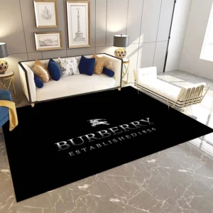 Burberry dark Rectangle Rug Home Decor Area Carpet Fashion Brand Door Mat Luxury