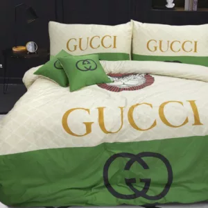 Gucci Catty Logo Brand Bedding Set Luxury Bedspread Bedroom Home Decor