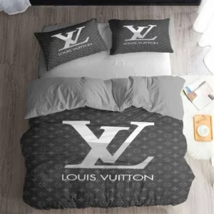 Louis Vuitton Logo Brand Bedding Set Luxury Home Decor Bedroom Bedspread