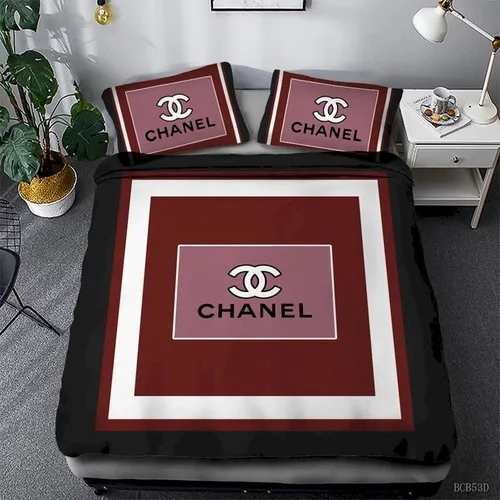 Chanel Paris Logo Brand Bedding Set Bedroom Luxury Home Decor Bedspread