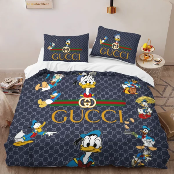 Gucci Donald Louis Vuitton Logo Brand Bedding Set Bedspread Luxury Bedroom Home Decor