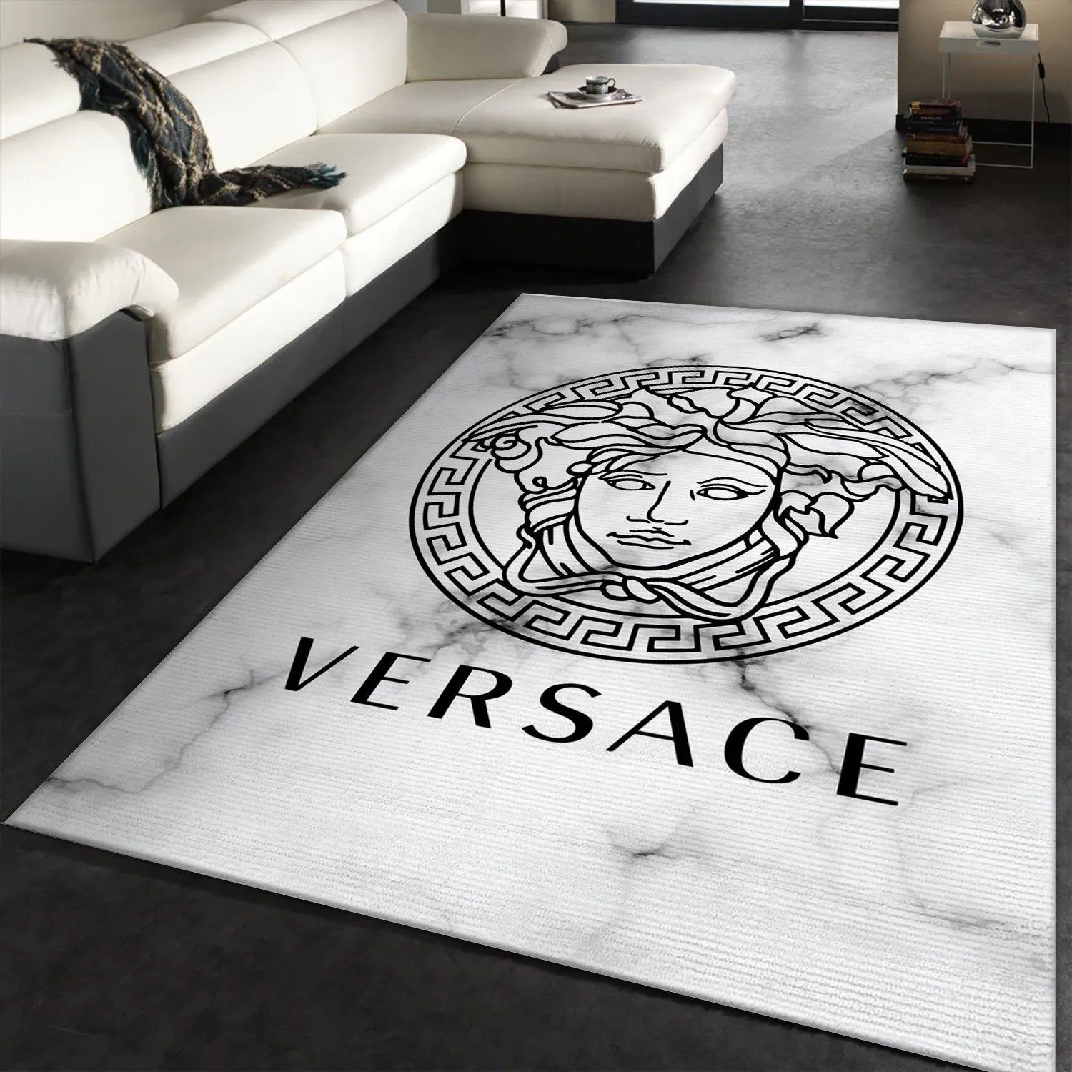 Versace Rectangle Rug Area Carpet Luxury Fashion Brand Home Decor Door Mat