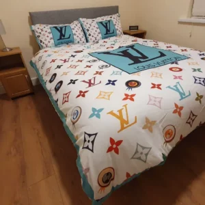 Louis Vuitton Paris Logo Brand Bedding Set Bedspread Home Decor Luxury Bedroom