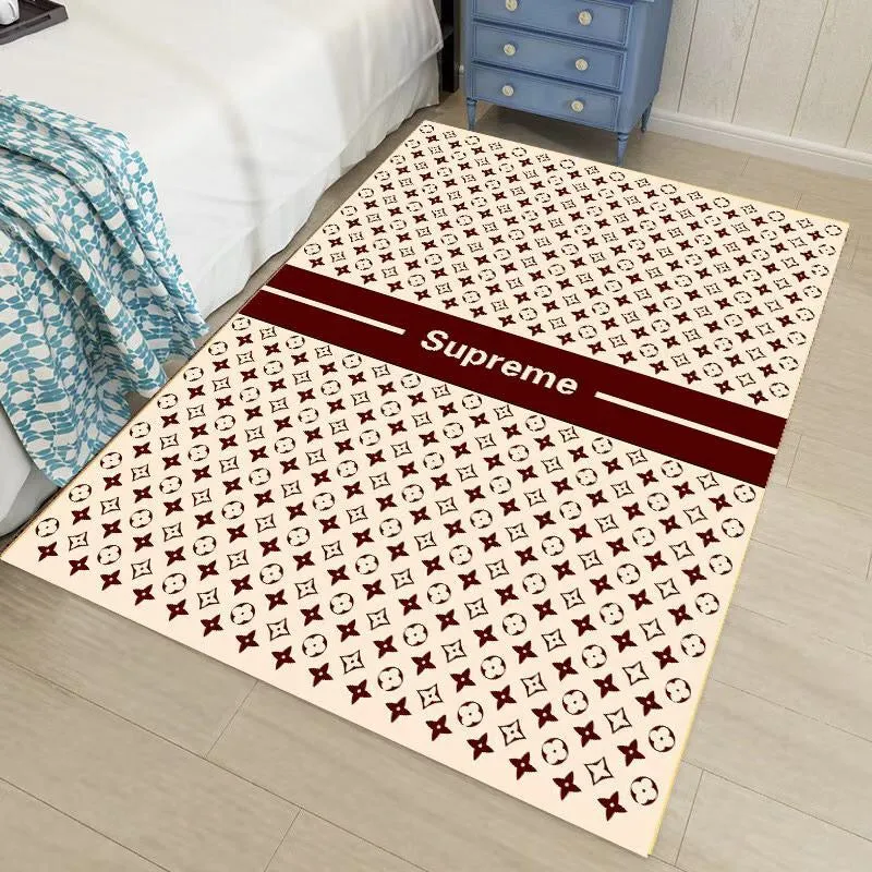 Louis vuitton lv beige Rectangle Rug Area Carpet Home Decor Door Mat Luxury Fashion Brand