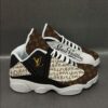 Louis Vuitton White Brown Retro Air Jordan 13 Sneakers Trending Fashion Luxury Shoes