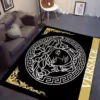 Gianni Versace Black Luxury Fashion Brand Rug Area Carpet Door Mat Home Decor