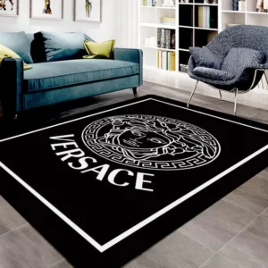 Gianni Versace Black Mat Luxury Fashion Brand Rug Door Mat Area Carpet Home Decor