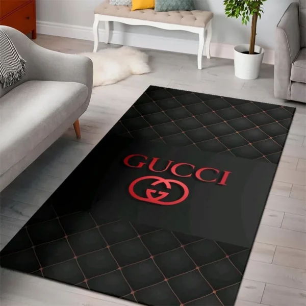 Gucci Black Luxury Fashion Brand Rug Door Mat Home Decor Area Carpet