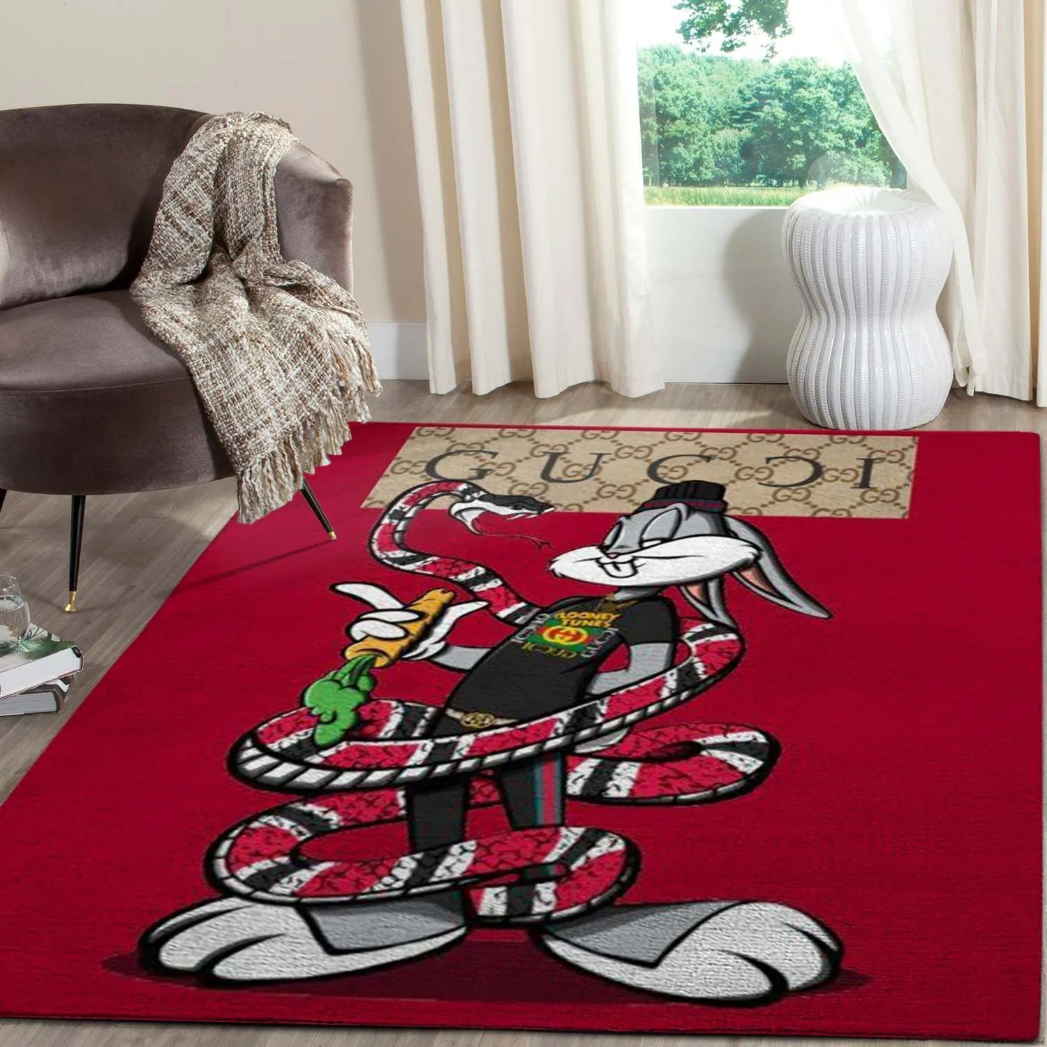 Gucci Rabbit Snake Mat Luxury Fashion Brand Rug Door Mat Area Carpet Home Decor