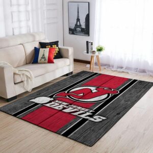 New Jersey Devils Nhl Team Logo Type 7872 Rug Living Room Home Decor Area Carpet