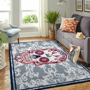 Winnipeg Jets Nhl Team Logo Skull Flower Type 7919 Rug Home Decor Area Carpet Living Room