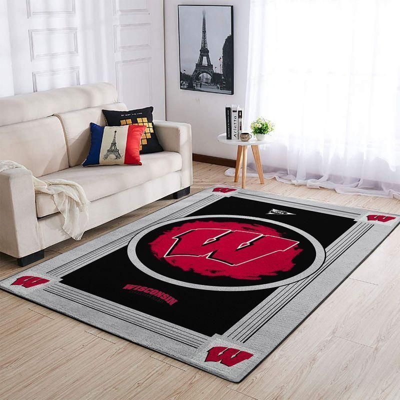 Wisconsin Badgerss Ncaa Football Basketball Team Logo Type 8019 Rug Home Decor Area Carpet Living Room