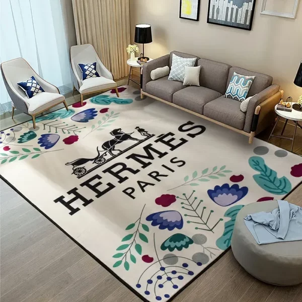 Hermes Rectangle Rug Fashion Brand Home Decor Area Carpet Luxury Door Mat