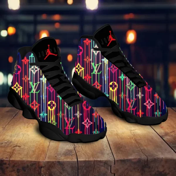 Louis Vuitton Multicolor LV Air Jordan 13 Luxury Sneakers Trending Fashion Shoes