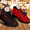 LV Louis Vuitton Black Red Air Jordan 13 Luxury Shoes Sneakers Trending Fashion