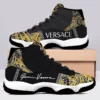 Black Gianni Versace Air Jordan 11 Sport Shoes Fashion Sneakers Luxury