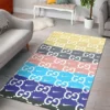 Gucci Colorful Rectangle Rug Fashion Brand Home Decor Area Carpet Door Mat Luxury