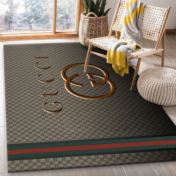 Gucci Monogram Rectangle Rug Door Mat Fashion Brand Area Carpet Home Decor Luxury