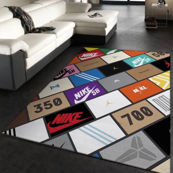 Sneaker Box Rectangle Rug Home Decor Fashion Brand Door Mat Area Carpet Luxury